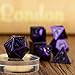 Hestya Metal Dices Set Polyhedron Dice for Role Playing Math Teaching Table Games Solid Zinc Alloy with Enamel Dice with Storage Bag