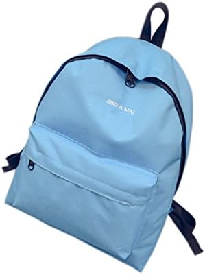 lidahao Canvas Backpack Shoulder Bag Women Girls Cute Travel School Bag (Blue)