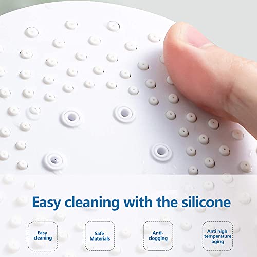 High Pressure 3-Mode Shower Head with Handheld - One Botton Operation, Silicone Nozzles, Come with Upgrade 59\'\' Stainless Steel Hose, Wall & Overhead Brackets, Teflon Tape, Bath Loofah