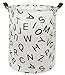 HIYAGON Large Sized Canvas Storage Baskets with Handle,Collapsible & Convenient Home Organizer Containers for Kids Toys,Baby Clothing(Letter)