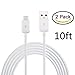 Toplus 2pcs 10ft Extra Long White Micro USB Sync Charger Cable For Google Nexus 7, Google Nexus 10, Google Nexus 4, Samsung Galaxy Tab, Samsung Galaxy Note, Samsung Galaxy S3/S4/S6/S6 Edge, Nokia Lumia, and Most Android Tablets, Android Phones, and Windows Phones