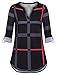 Bebonnie Women's Casual V-Neck Cuffed Sleeve Tops Plaid Shirts Pullover Blouse