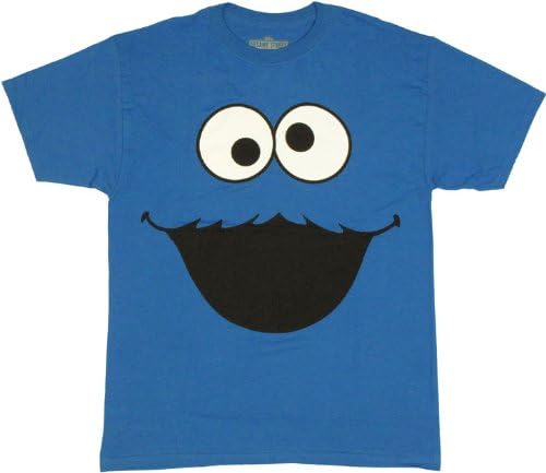 Amazon 男女 セサミストリートクッキーモンスターtシャツ Cookie Monster Face S 身幅46cm 着丈70cm 肩幅45cm 袖丈18cm Tシャツ カットソー 通販