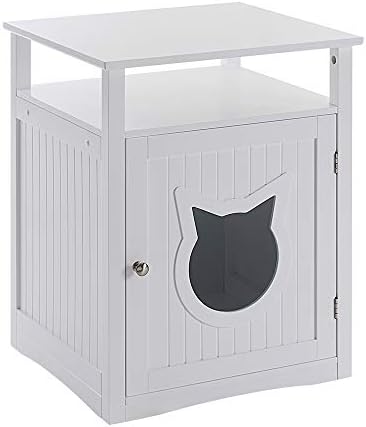 Pet Hup Hup Kitty Cat Thunder Box Nightstand Pet House/Cat Litter Box Cover WHITE