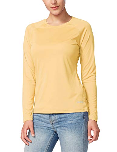 BALEAF Women's UPF 50+ Sun Protection T-Shirt Long Sleeve Outdoor Performance Yellow Size S