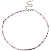 PINK TOWN Colorful Beaded Necklace Bohemian Rice Beads Choker Handmade Summer Beach Necklace for Women