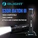 Holster Bundle: Olight S30R Baton III 1050 Lumen rechargeable LED Flashlight with Customized 3500mAh 18650 battery, Magnetic Charging Dock, USB cable and Clip-on Kydex Hard shell Holster