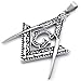 KONOV Mens Freemason Masonic Stainless Steel Pendant Necklace, Silver, 24