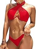 Lilosy Sexy Cute Underwire Push Up Cutout Halter