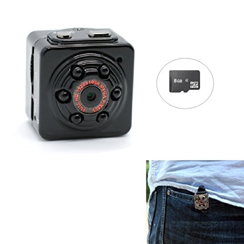 Mini hidden spy camera 8GB Card, PANNOVO Sport Mini DV HD 1080P 12.0MP Dash Camera DVR Motion detection Video Camera With Infrared Night Vision