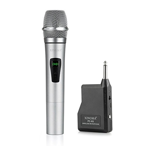 Tralntion XINGMA PC-K6 Portable Rechargeable LED Wireless Microphone Dynamic Handheld Karaoke Mic VHF with Receiver for KTV/Speech - Thumbnail 2