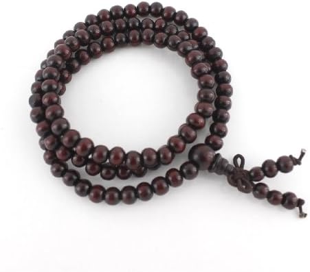 Simple Dark Red Beads Buddism String Elastic Wrap Bracelet