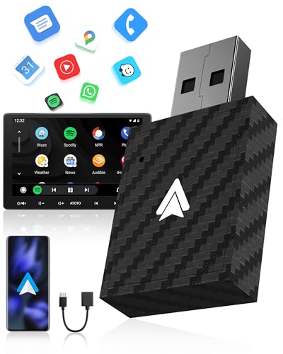 WityEye Wireless Android Auto Adapter, AA Wireless for Android Smartphone 11+, Bluetooth V5.3, Dual Core WLAN to 5.8GHz, High Speed and Stable
