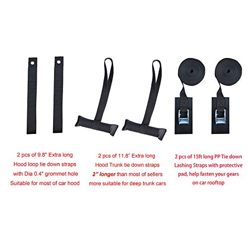 RORAIMA Adjustable No Slide UV Protect Fabric Heavy Duty Areo Car Roof Rack Pads for Crossbar When Hauling Kayak/Canoe/Surf Board/SUP/Snow Board Ski Board/Knee Board Size 17" X13.4X0.8 (43X34X2 cm)