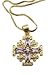 Nazareth Store 18k Yellow Gold Plated Crusaders Jerusalem Cross Pendant with Crystallized Topaz and 20