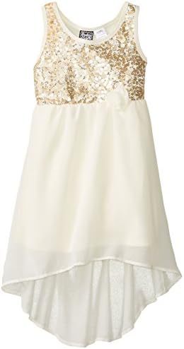 Pogo Club Little Girls' Lizzie Sequin Dress, Natural, 4