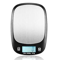 Keepax Digital Kitchen Scales - 11lb/5kg, 1g/0.1oz - High Accuracy Multifunction Food Cooking Scale with Fingerprint Resistant Coating ... (Black10)
