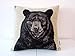Decorbox Cotton Linen Square Throw Pillow Case Decorative Cushion Cover Pillowcase for Sofa Animal Black Bear 18 