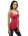 PattyBoutik Women Empire Waist Lace Up Pleated Sleeveless Blouse (Rose Medium)