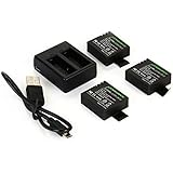 XCSOURCE 1100mAh Rechargeable Battery (3-Pack) and Dual Charger For SJ4000/5000/6000 Sports Camera BC496