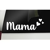 Mama Hearts Vinyl Decal | Mama Decal Car Sticker | Simple Mama Decal Bumper Sticker Window Laptop Tumbler Decal | 8" x 2.4" Size | Made in USA