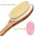 Body Brush, Silicon Bath Brush, Non-Slip Long Handle Back Dry Brush with Bath Scrubber, Gentle Exfoliating Shower Brush for Body Massage Blood Circulation.