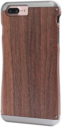 iPhone 7 Plus Case Wood Aluminium Carved 5.5 Inch NOOPSY - Eco-friendly, Ultra Slim, Aluminum Perfect Protective Bumper Cover and Genuine Creative Wood (iPhone 7 Plus, Aluminium Walnut)