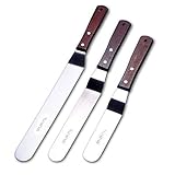 Cake Decorating Angled Icing Spatula Set Of 6 8 & 10 Inch Wooden Handle Stainless Steel Offset Frosting Spatulas