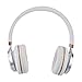Aita Bluetooth Headphones On Ear Foldable Wireless Headphones with FM Radio, Microphone, TF Card Reader and LED Lights, Soft Memory-Protein Earmuffs (White)