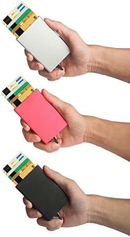 Byinwin 3 Pack RFID Blocking Wallet Credit Card Holder Aluminum Automatic Card Case