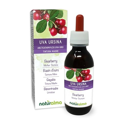 Bearberry (Arctostaphylos uva Ursi) Leaves Alcohol-Free Mother Tincture Naturalma - Liquid Extract Drops 100 ml - Food Supplement - Vegan