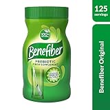 Benefiber Daily Prebiotic Dietary Fiber Supplement Powder for Digestive Health, 100% Natural, Clear and Taste-Free, 125 Servings of Fiber Powder, 17.6 oz.