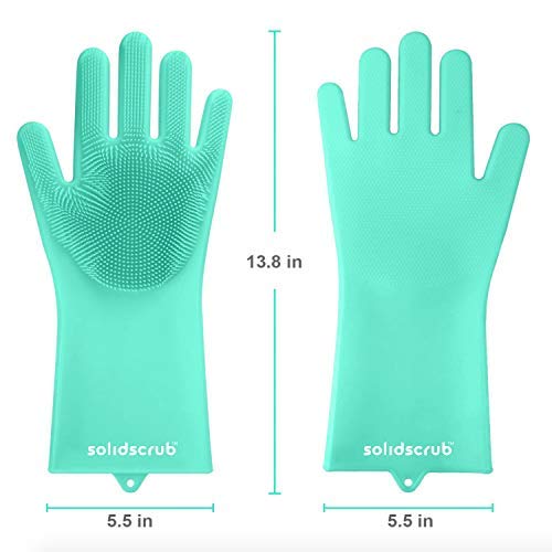 image for SolidScrub Magic Silicone Gloves scrubbing Gloves for Dishes, dishwash
