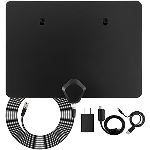 OMorc 50 Miles Digital HDTV Antenna, Amplified TV Antenna with 10 Foot Range Indoor Coaxial Cable and Low-Noise Amplifier Signal Booster