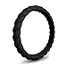 Enso Rings Stackable Braided Silicone Wedding Ring – Hypoallergenic Unisex Stackable Wedding Band – Comfortable Minimalist Band – 2.5mm Wide, .8mm Thick (Obsidian, Size 6)
