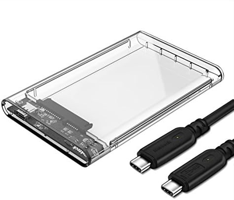 Nekteck Transparent Plastic Case SATA to USB C Hard Disk Enclosure HDD ...