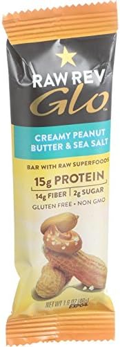 2 Packs of Raw Revolution Glo Bar - Creamy Peanut Butter And Sea Salt - 1.6 Oz - Case Of 12
