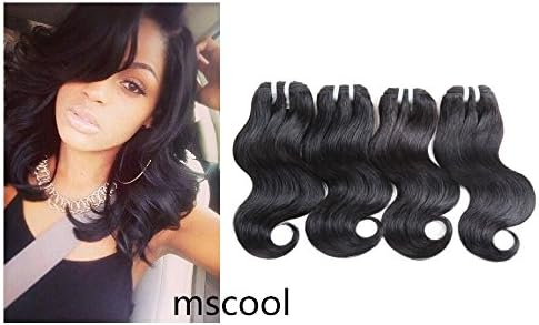 Unprocessed Brazilian Virgin Hair Brazilian Remy Hair Ombre Body Wave Bundles 4 pcs 10 inch 50 g/pcs Total 200 g Human Hair Extensions Hair Weaving (1B)