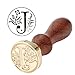 Yoption Initial Alphabet Wax Seal Stamp, Retro Letter J Sealing Wax Stamp Brass Head Wooden Handle for Wedding Party Invitation Envelopes