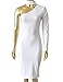 Allegrace Women Sexy One Shoulder Long Sleeve Bodycon Stretch Bandage Party Dress White M
