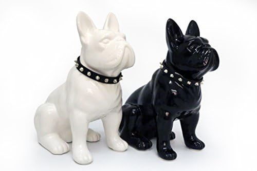 Statue of French Bulldog ceramic, decoration. Height 6,7 inches. Model Black
