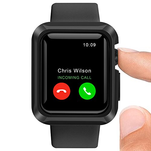 Apple Watch Case, iitee 38mm Universal Slim Rugged Protective TPU iWatch Case for Apple Watch Series 3 Series 2 Series 1 (Matte Black) - Thumbnail 3