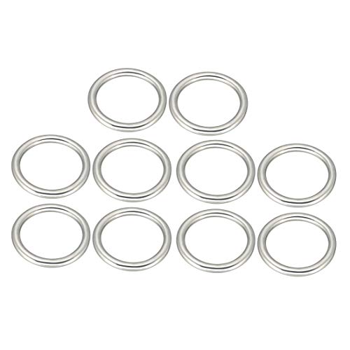 uxcell 10 Pcs Multi-Purpose Metal O Ring Buckle Welded 26mm x 20mm x 3mm for Hardware Bags Ring Hand DIY Accessories