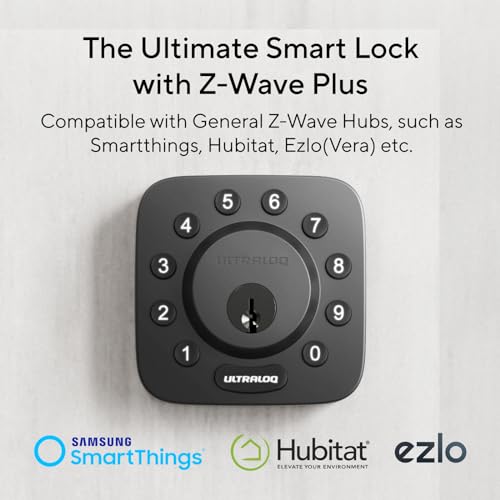 ULTRALOQ ZWave Smart Lock with WiFi Bridge, ZWave Door Lock with Door