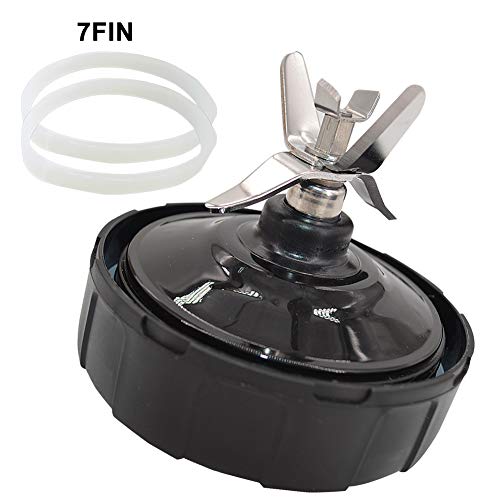 Replacement Fruit Blender Blade for Ninja,Replacement Part Accessories for Nutri Ninja Auto-iQ BL480-30 BL681A-30 BL682 BL640(With Two Extra Rubber Gasket)