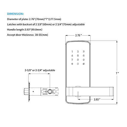 COOLOUS Smart Lock Bluetooth Keyless Touchscreen Digital Door Lock Smart Deadbolt Fully Automatic (with Handle)