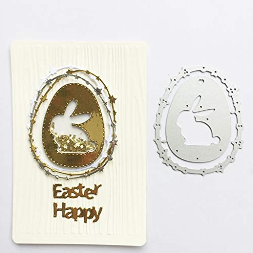 chuwa Cutting Dies SetHappy Easter Rabbit Egg Metal Stencils for Card Making Scrapbooking Carbon Steel Wedding Embossing Template DIY Craft Decor Gift - Thumbnail 6