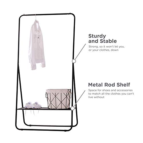 Type A Stationary Clothing Rack with Shoe Shelf Garment Rack for