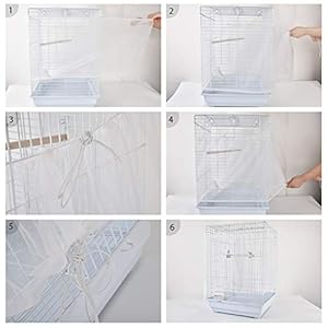 Furpaw Copertura per Gabbia in Rete di Nylon Guardia Voliera per Uccelli Pappagalli, Ventilata e Antipolvere - Bianco