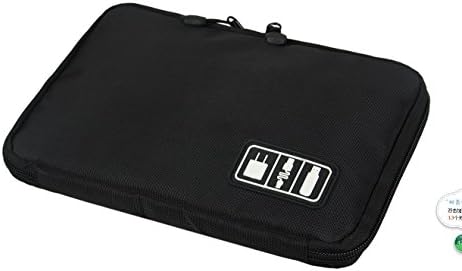 METORY Universal Cable Organizer Electronics Accessories Case USB Drive Shuttle/ Healthcare &amp; Grooming Kit (Black)